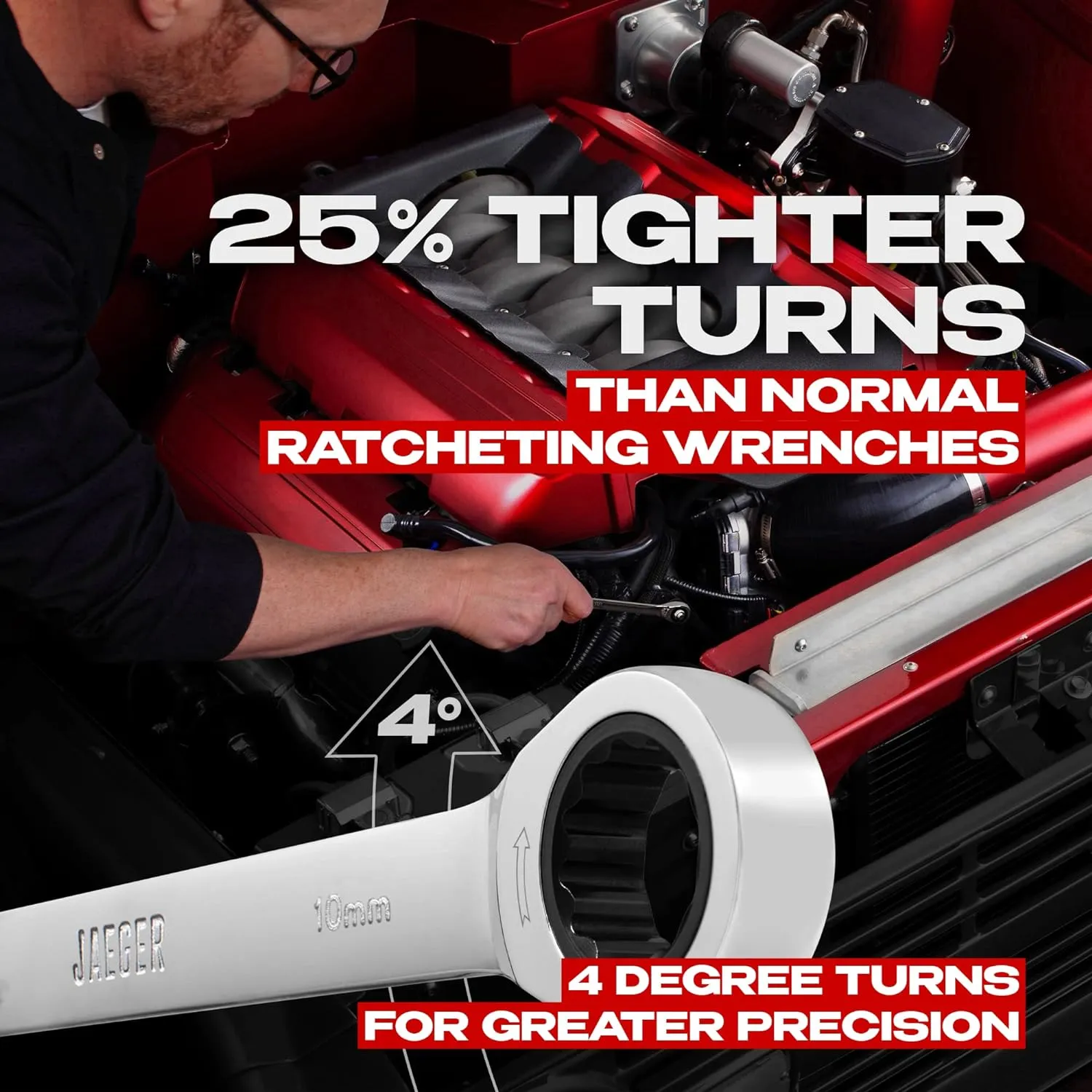12pc MM/Metric TIGHTSPOT Ratcheting Wrenches - With Quick Access Wrench Organizer - Our standard in combination wrench sets from gear to tip