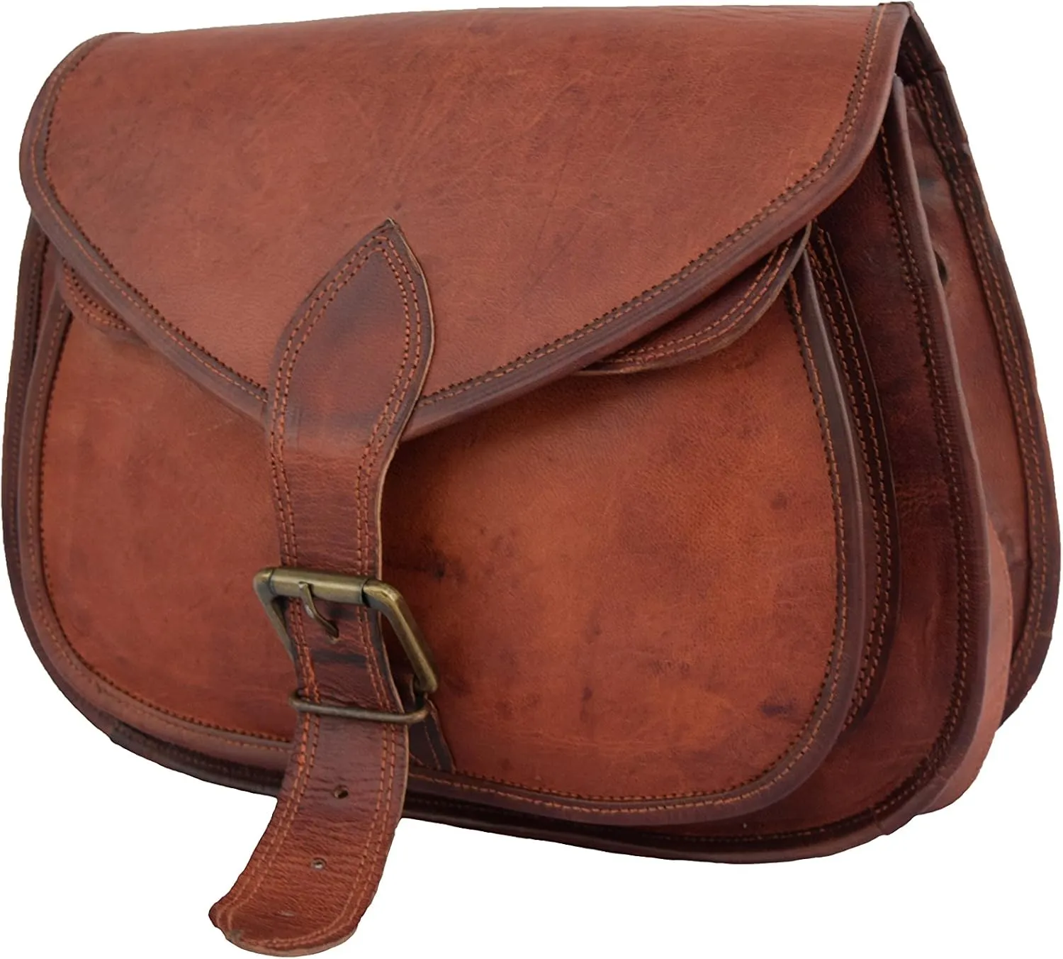13 Inch Vintage Leather Women Satchel Messenger Shoulder Bag Ladies Purse Handbag Crossbody Bag