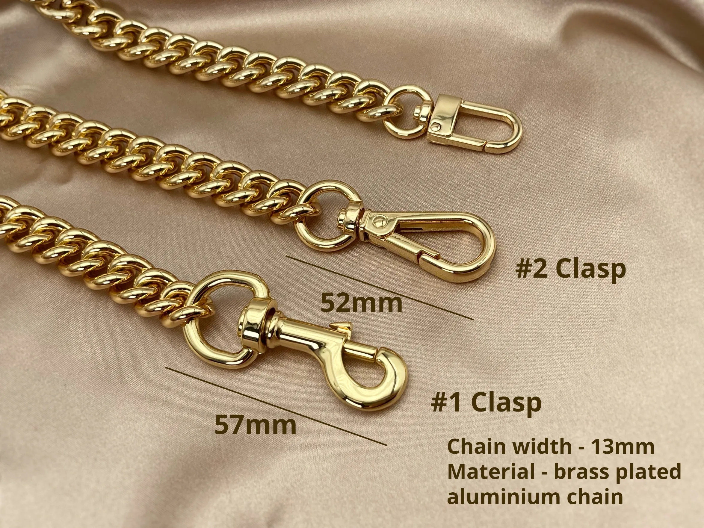 13mm Wide Thick Replacement Crossbody Bag Chain Strap