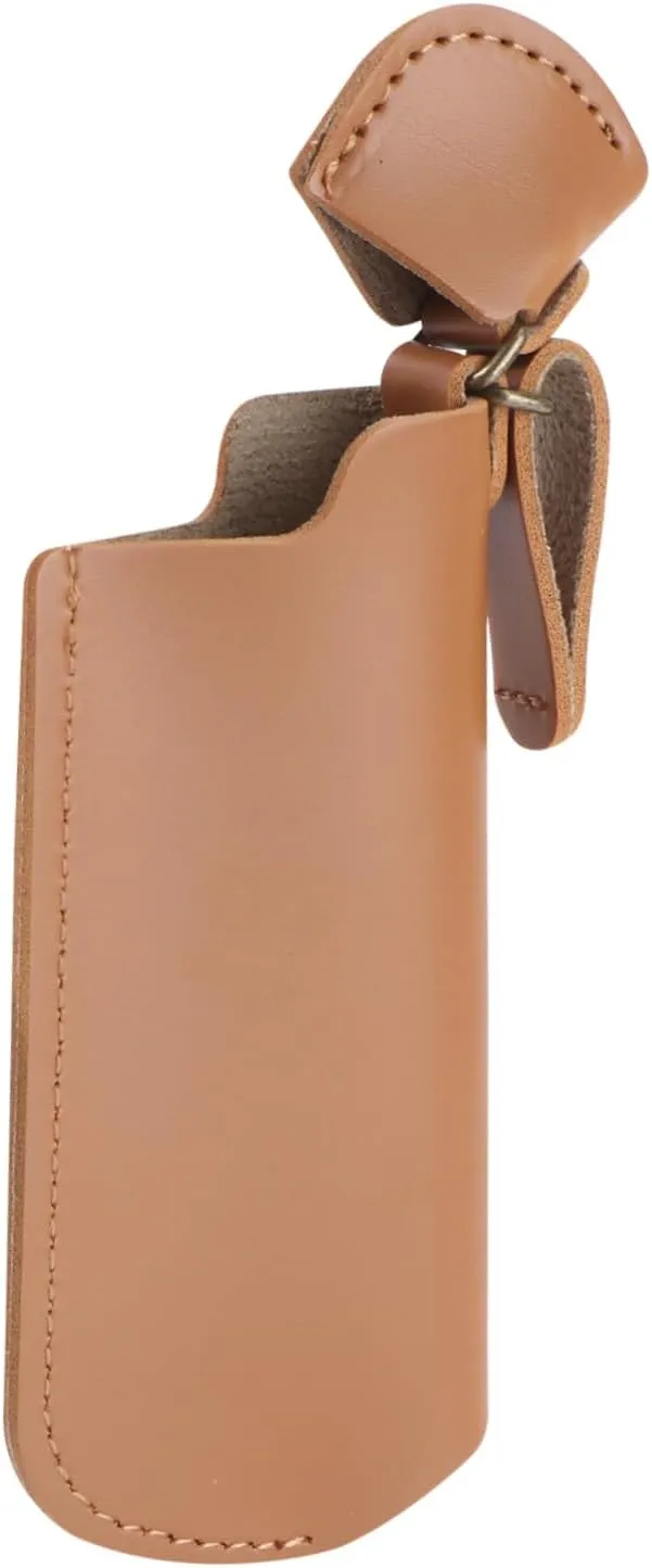 1Pc Brown Leather Case Cover Protective Sleeve for Flame Durable Storage present for Friends Family Fits Pockets Handbags Backpacks