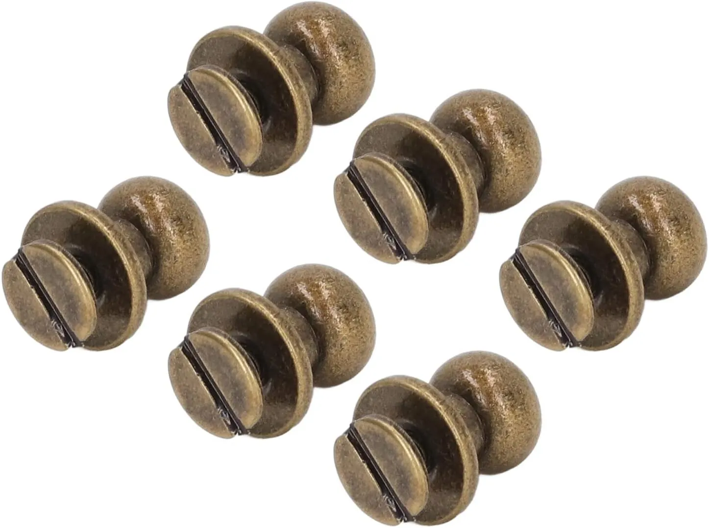 200 Sets Button Stud 9x8mm | Strong Copper Glossy Round Head Chicago Screws | for Leather Bag/Clothes/DIY Projects | Sturdy Rivets for Crafts (Antique Bronze)
