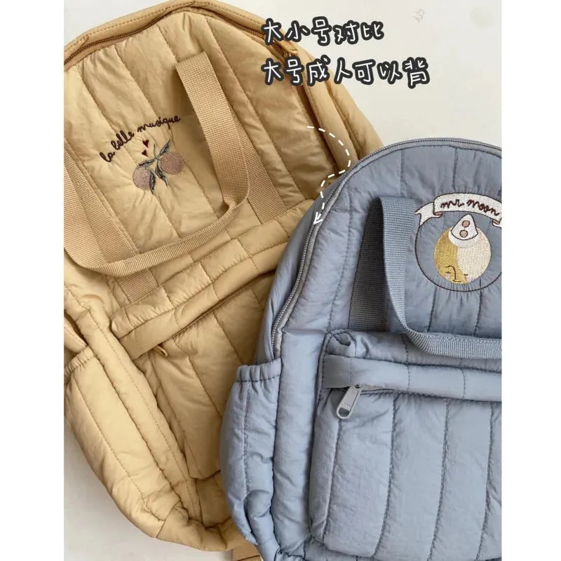 2024 New KS Brand Baby Mommy Backpacks Two Sized Nylon Casual Kids Schoolbags Embroidered Printed Cute Travel Storage Bags