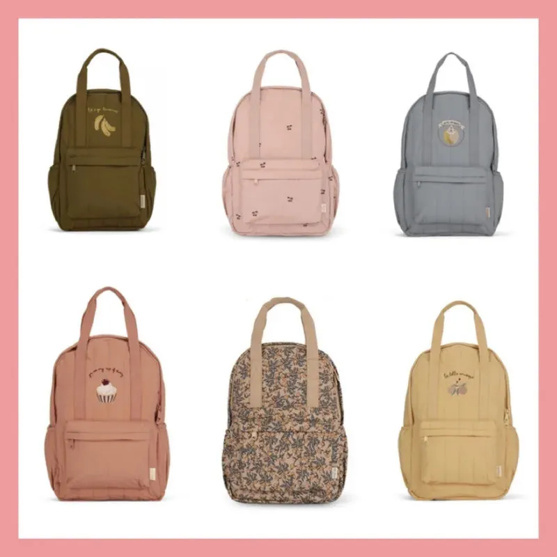 2024 New KS Brand Baby Mommy Backpacks Two Sized Nylon Casual Kids Schoolbags Embroidered Printed Cute Travel Storage Bags