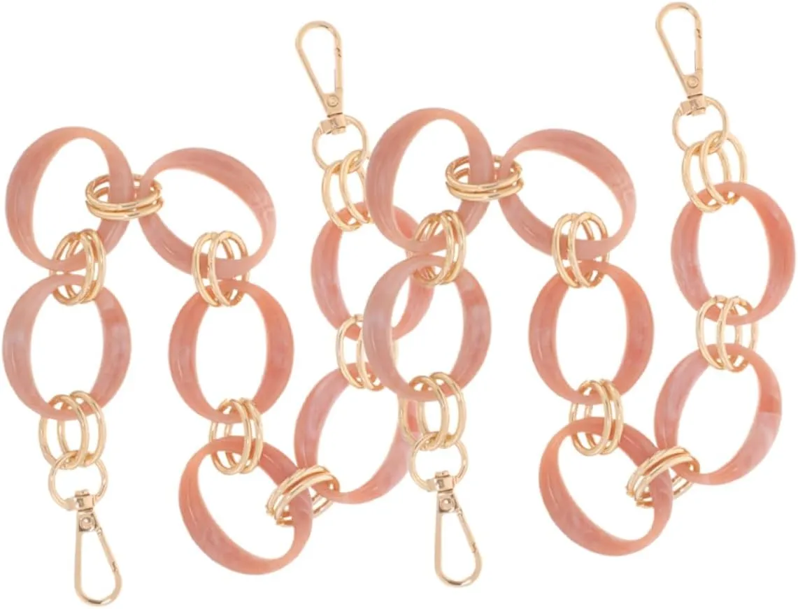 2pcs Vintage Round Chain Bag Strap Heavy Duty Fashion Purse Chain Acrylic Zinc Alloy Retro Shoulder Strap Extender