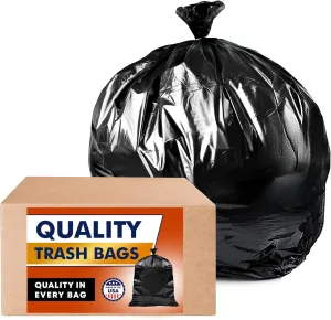 55-60 Gallon Contractor Trash Bags | 3 Mil Thicknees 50 Count | Extra Large Trash Bags for Construction 3 Mil Black Contractor Garbage Bags 55 Gallon | Heavy Duty Trash Can Liners