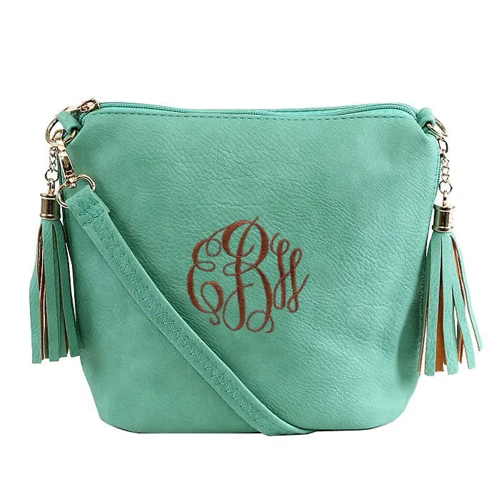 A8008 Crossbody Bag w/ 2 Side Tassel Zippers