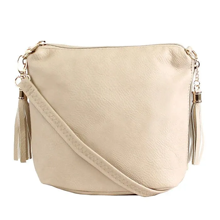 A8008 Crossbody Bag w/ 2 Side Tassel Zippers