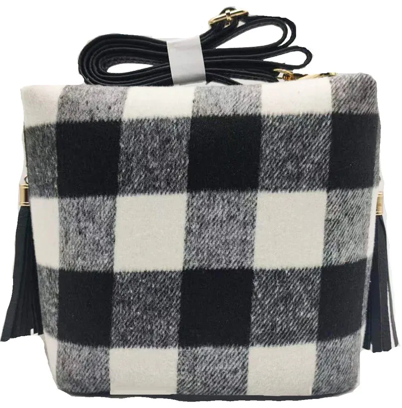 A8008 Crossbody Bag w/ 2 Side Tassel Zippers