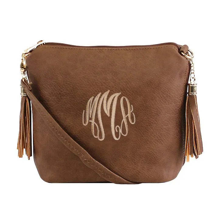 A8008 Crossbody Bag w/ 2 Side Tassel Zippers