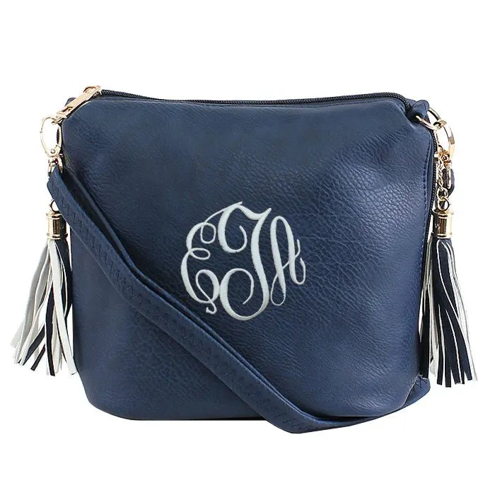 A8008 Crossbody Bag w/ 2 Side Tassel Zippers