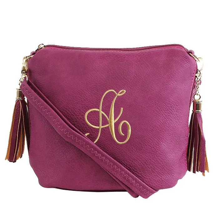 A8008 Crossbody Bag w/ 2 Side Tassel Zippers