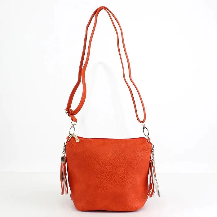 A8008 Crossbody Bag w/ 2 Side Tassel Zippers