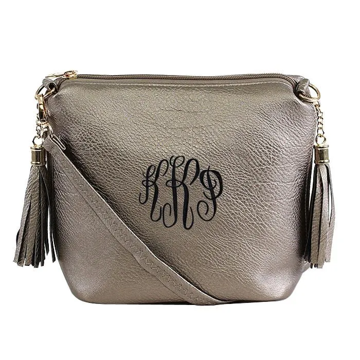 A8008 Crossbody Bag w/ 2 Side Tassel Zippers