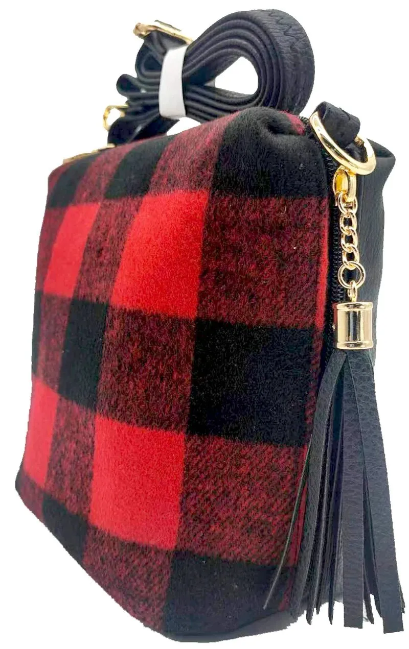 A8008 Crossbody Bag w/ 2 Side Tassel Zippers