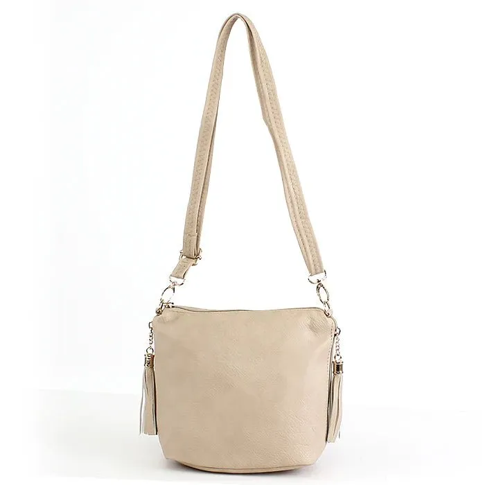 A8008 Crossbody Bag w/ 2 Side Tassel Zippers