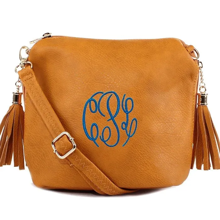 A8008 Crossbody Bag w/ 2 Side Tassel Zippers