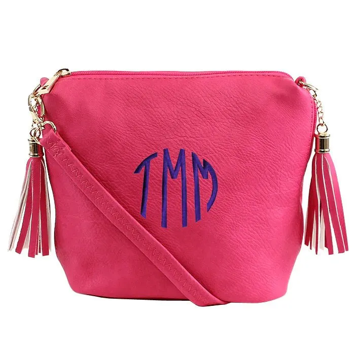A8008 Crossbody Bag w/ 2 Side Tassel Zippers