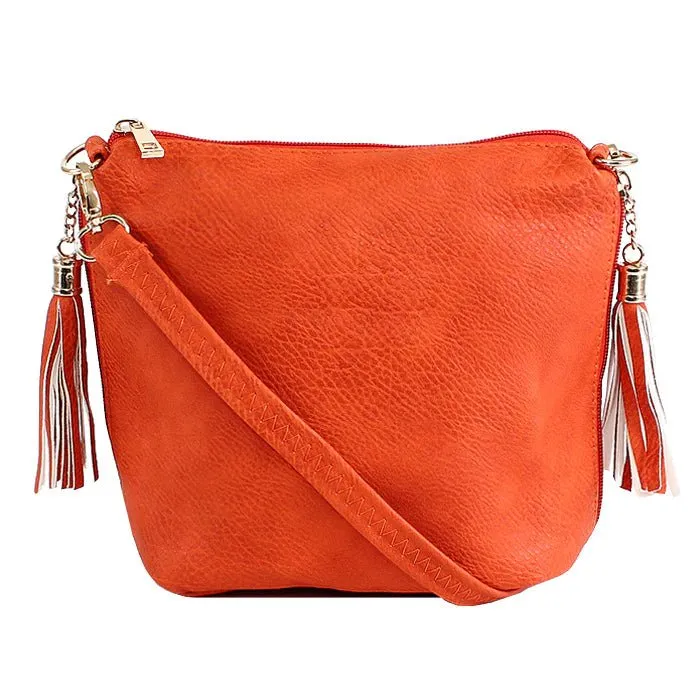 A8008 Crossbody Bag w/ 2 Side Tassel Zippers