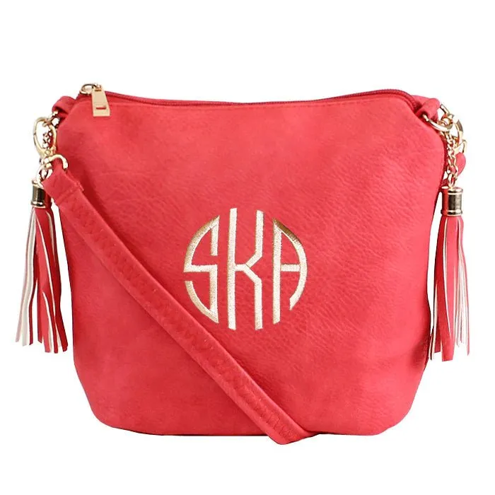A8008 Crossbody Bag w/ 2 Side Tassel Zippers