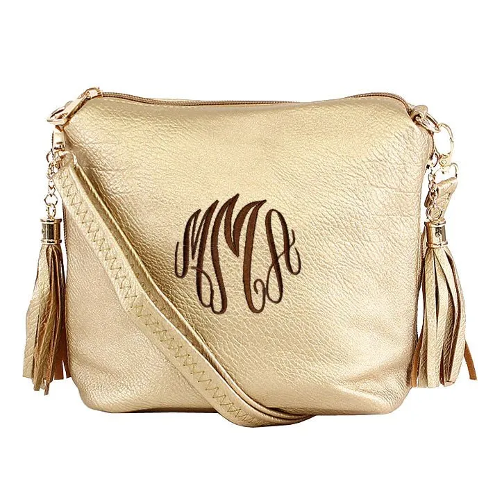 A8008 Crossbody Bag w/ 2 Side Tassel Zippers