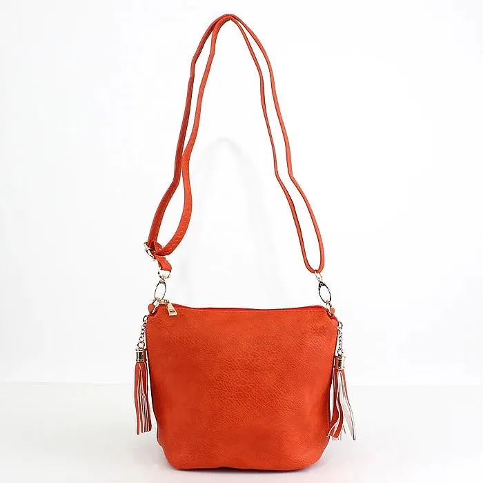 A8008 Crossbody Bag w/ 2 Side Tassel Zippers
