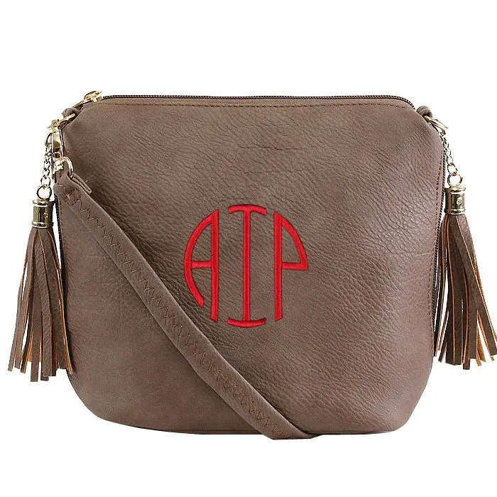 A8008 Crossbody Bag w/ 2 Side Tassel Zippers
