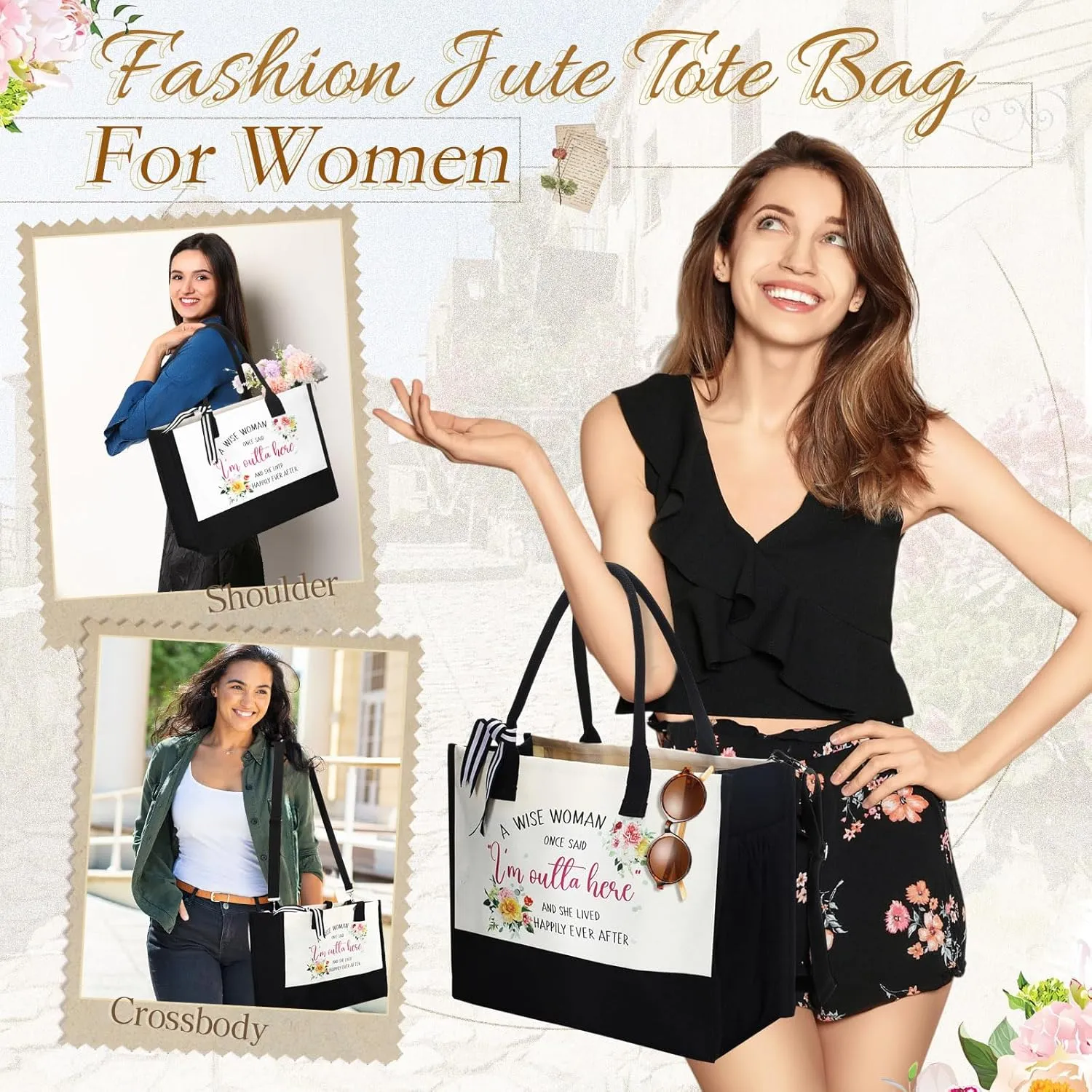 Abbylike 3 Pcs Retirement Gifts for Women 2025 Happy Retired Canvas Tote Makeup Bags Gift for Retirees Coworker
