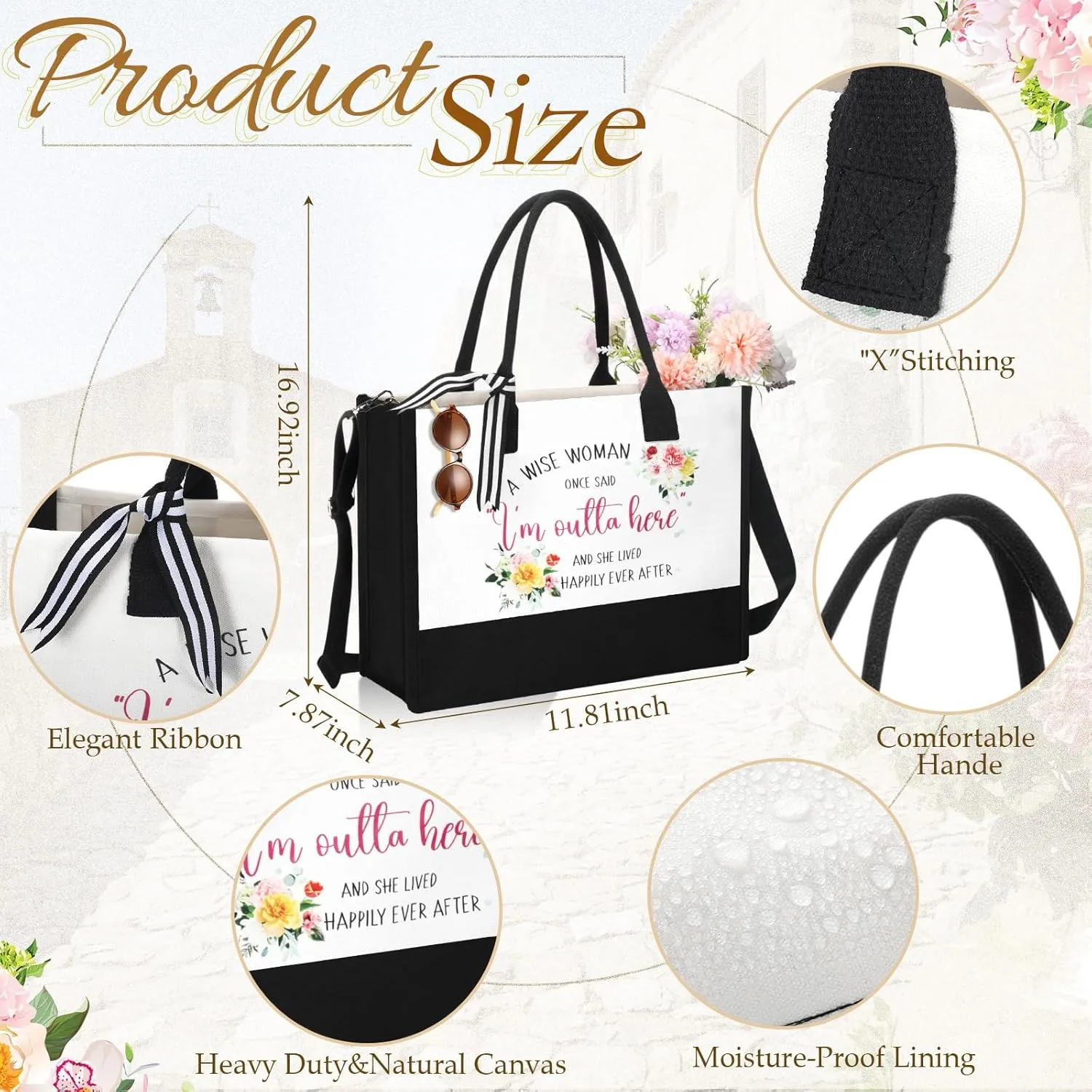 Abbylike 3 Pcs Retirement Gifts for Women 2025 Happy Retired Canvas Tote Makeup Bags Gift for Retirees Coworker