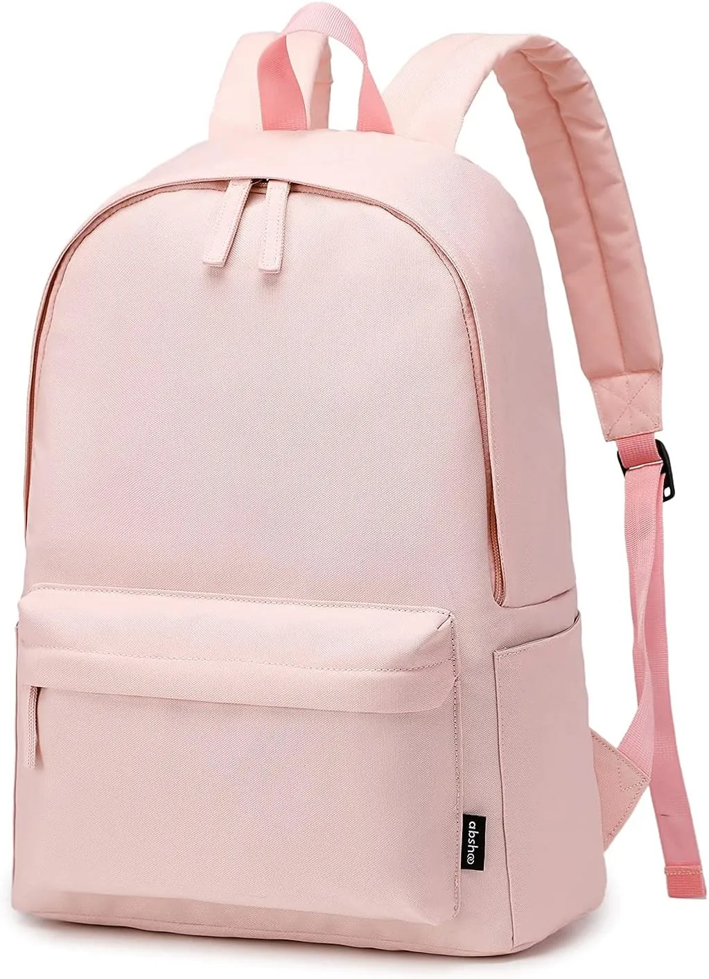 abshoo Lightweight Plain Teen Girls Backpacks for School Solid Color Women College Boobags (Light Pink)