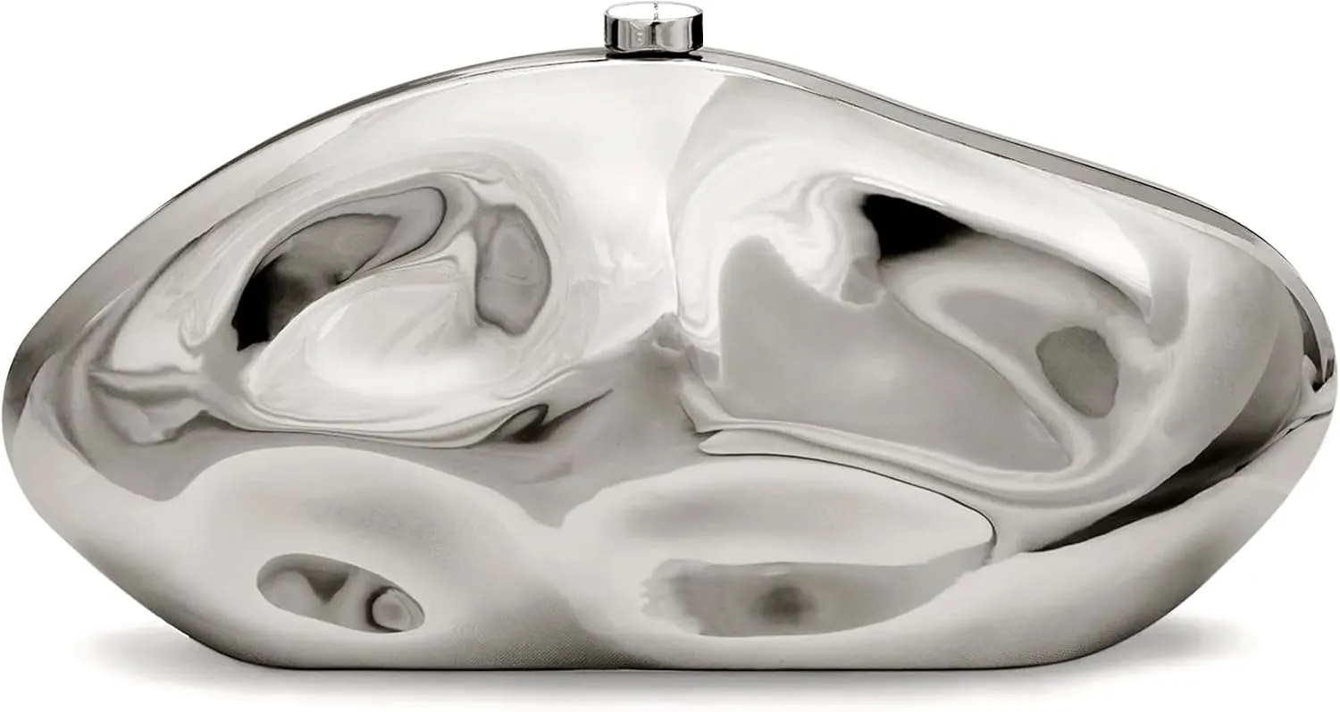 Acrylic Clutch Purse for Women Evening Bag, Irregular Shell Acrylic Purse Box Clutch with Chain for Party Wedding Prom