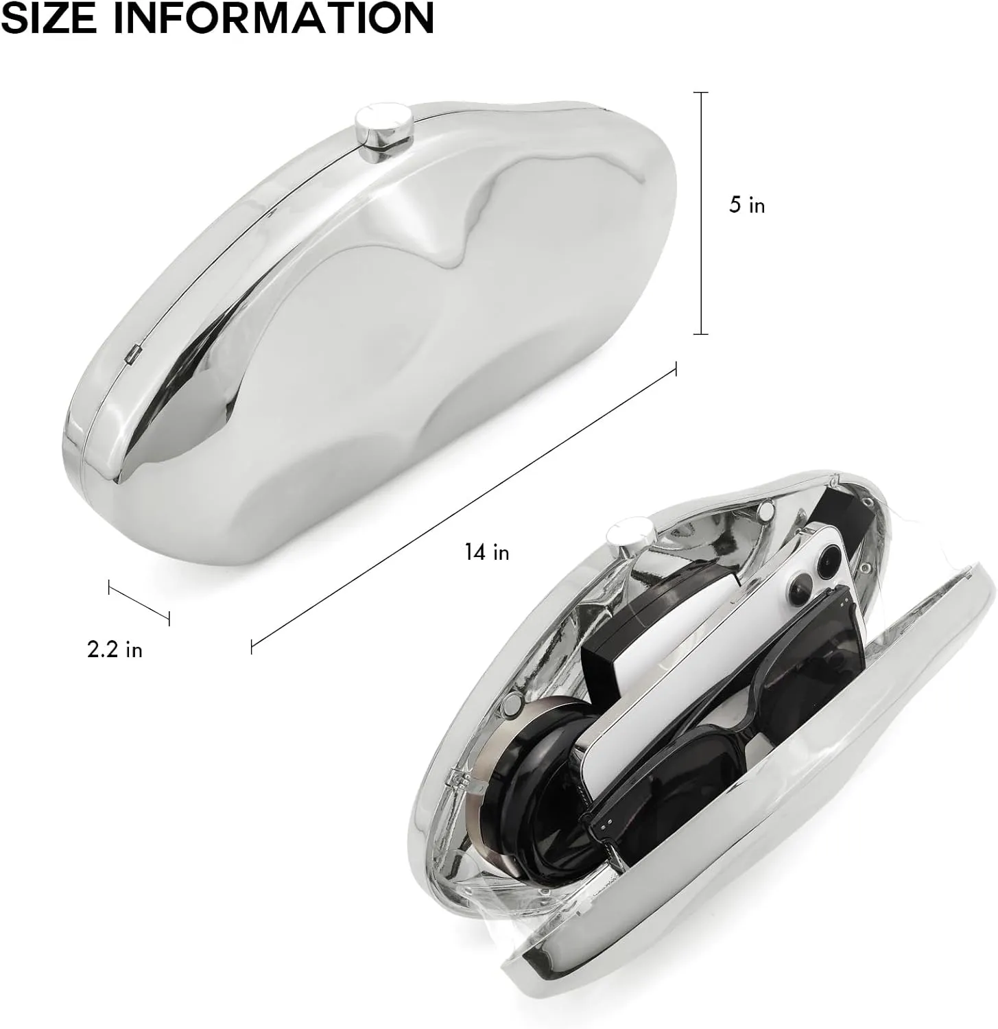 Acrylic Clutch Purse for Women Evening Bag, Irregular Shell Acrylic Purse Box Clutch with Chain for Party Wedding Prom