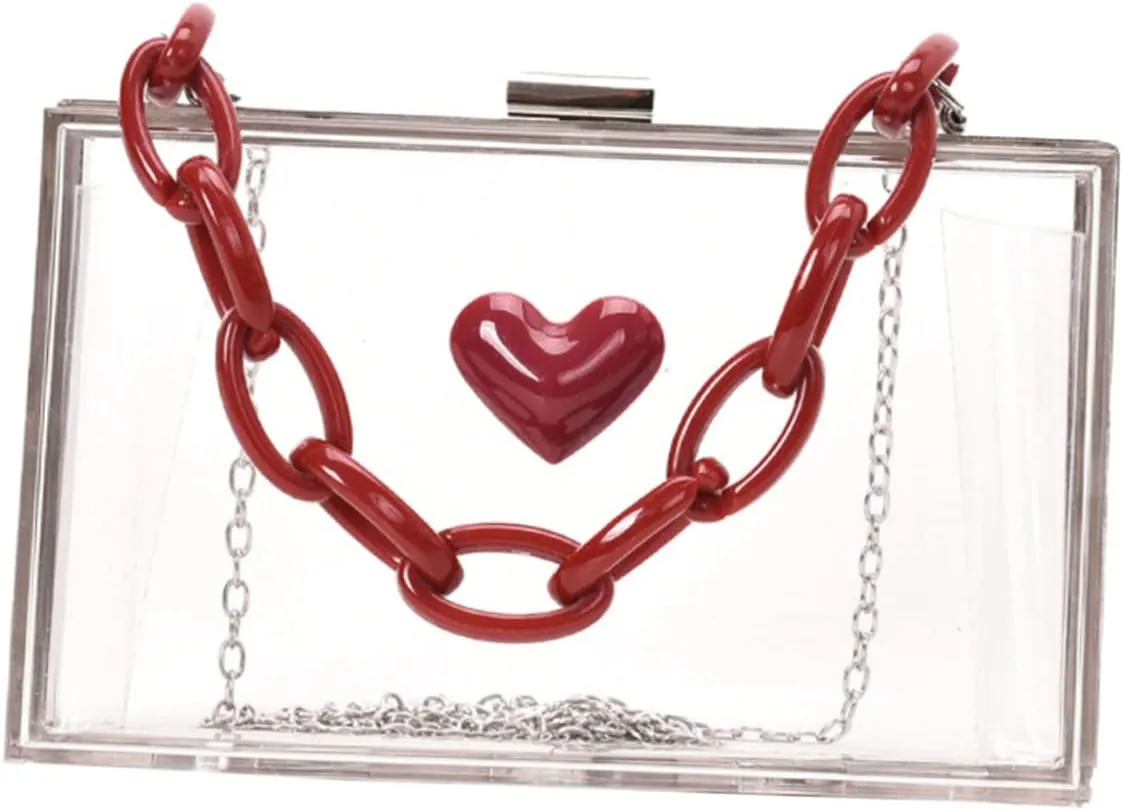 Acrylic Love Bag Women's Shoulder Bag for Girls Detail Workmanship Lightweight Waterproof Fashion Accessory