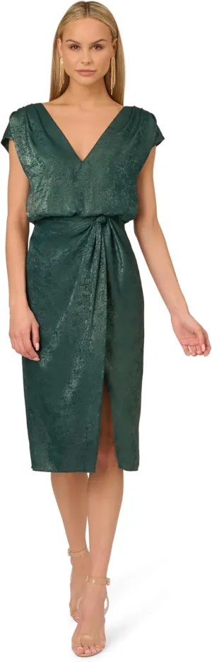 Adrianna Papell Women's Foil Woven Midi Dress