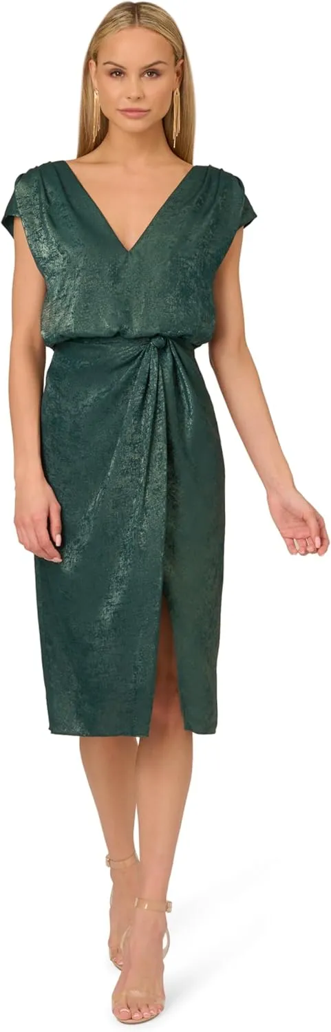 Adrianna Papell Women's Foil Woven Midi Dress