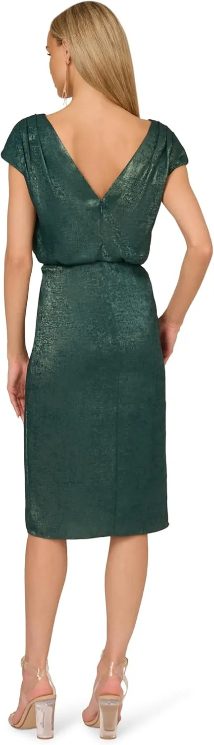 Adrianna Papell Women's Foil Woven Midi Dress