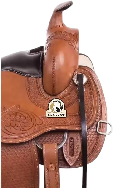 Adult Classic Quality Handmade Leather Premium Racing Trail Horse Saddle Equestrian Comfort Western Barrel Tack Size 10 to 18" Inch Seat