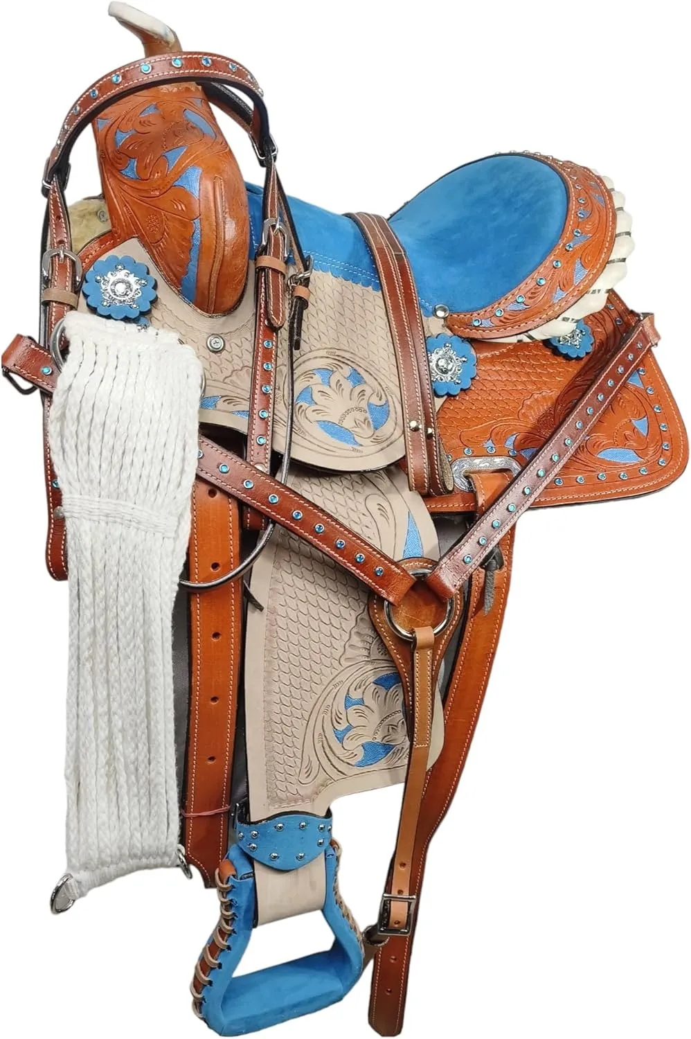 Adult Classic Quality Handmade Leather Premium Racing Trail Horse Saddle Equestrian Comfort Western Barrel Tack Size 10 to 18" inches Seat