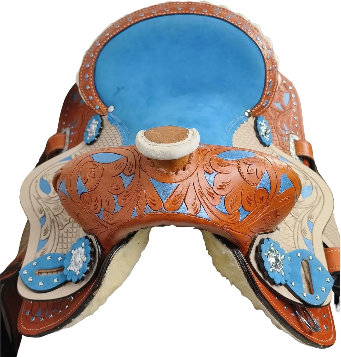 Adult Classic Quality Handmade Leather Premium Racing Trail Horse Saddle Equestrian Comfort Western Barrel Tack Size 10 to 18" inches Seat