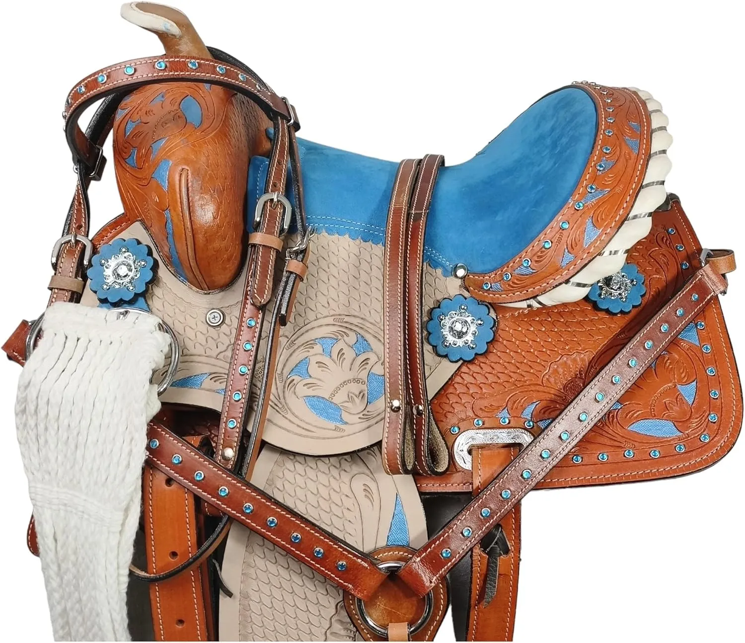 Adult Classic Quality Handmade Leather Premium Racing Trail Horse Saddle Equestrian Comfort Western Barrel Tack Size 10 to 18" inches Seat