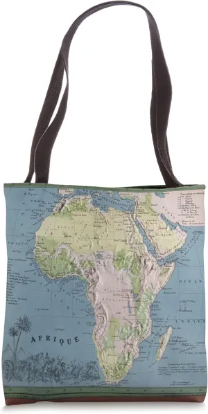 Africa Map with Topography Tote Bag