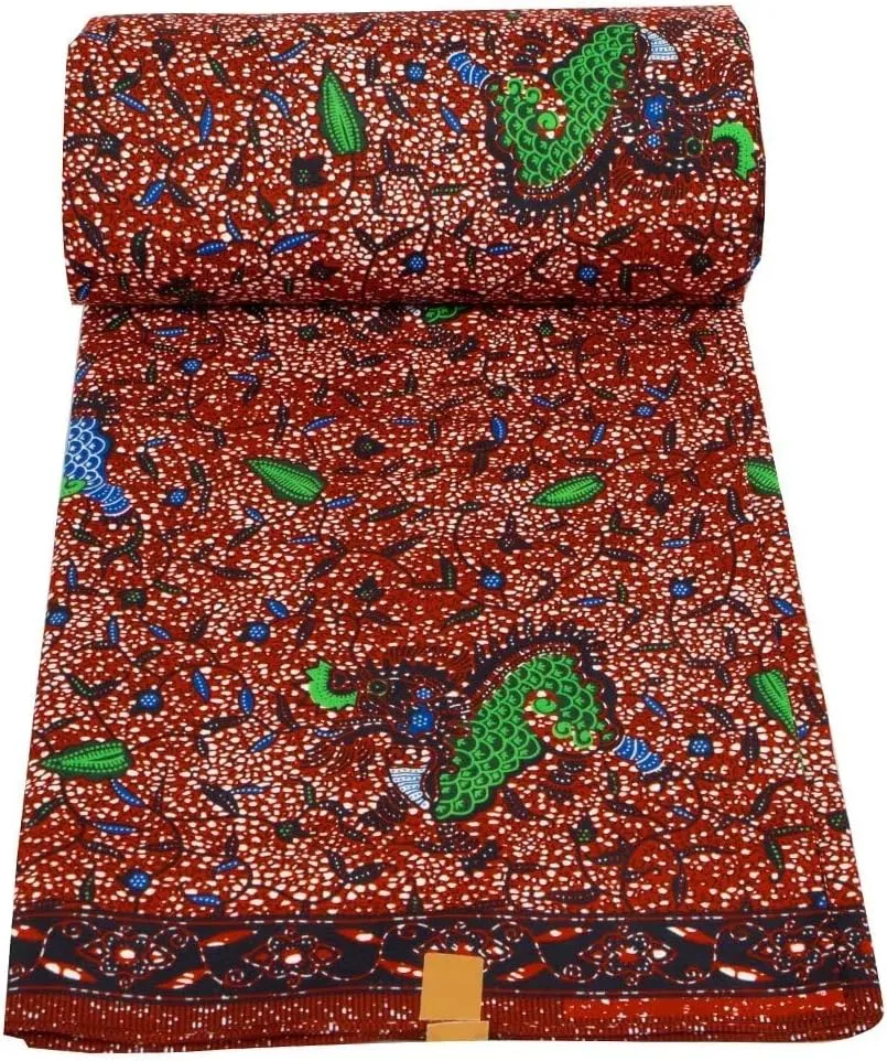 African Fabric Polyester Material for Clothes 6 Yards Ankara Wax Prints Fabrics for Sewing by The Yards