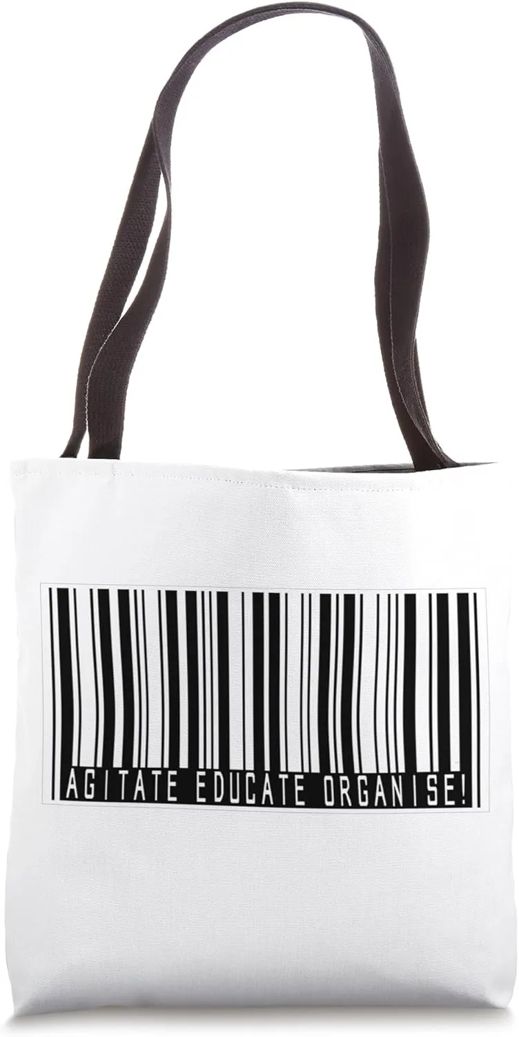 Agitate, Educate, Organise Barcode Tote Bag