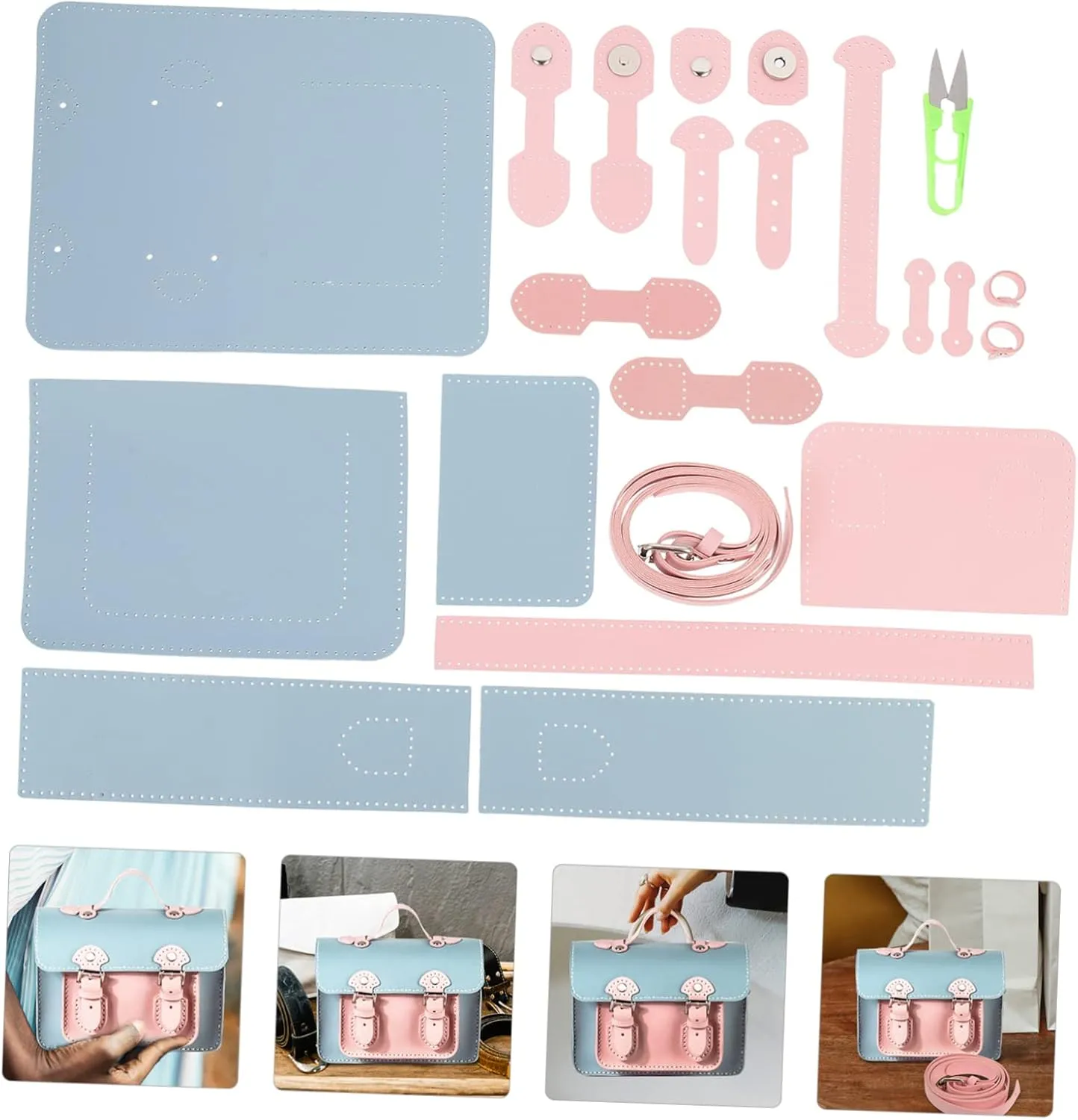 AKOOSY 1 Set DIY PU Shoulder Bag Making Kit Craft Your Own Stylish Crossbody Bag Materials for and Hands Activities
