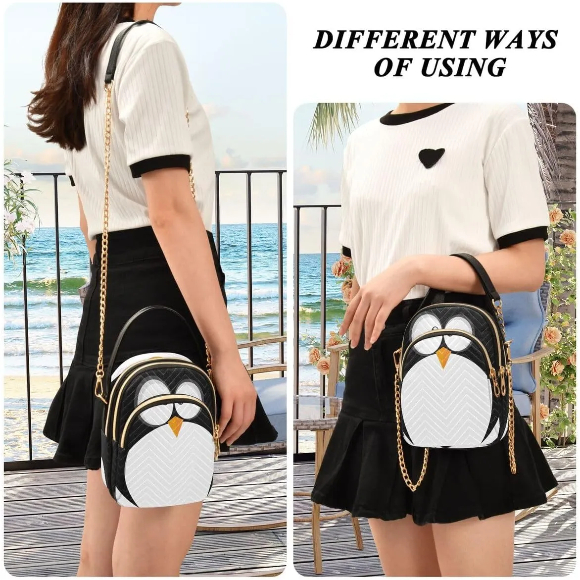 ALAZA Crossbody Bag Small Shoulder Handbags Leather Purse for Women