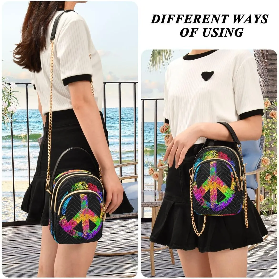 ALAZA Crossbody Bag Small Shoulder Handbags Leather Purse for Women