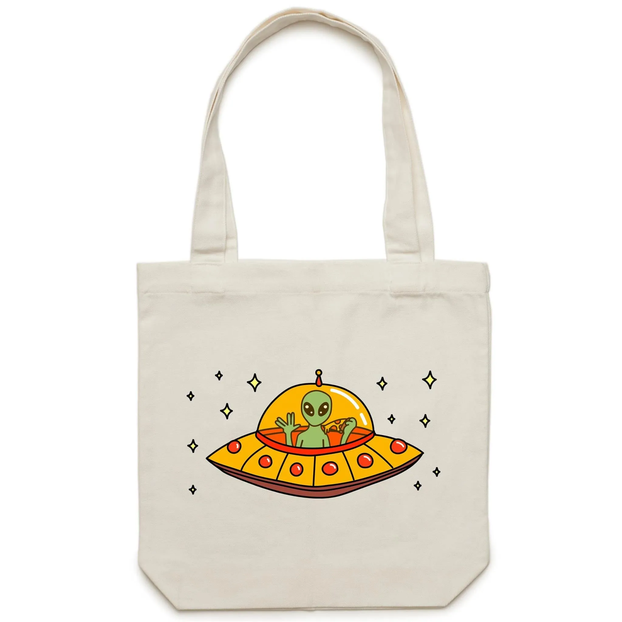 Alien Pizza - Canvas Tote Bag