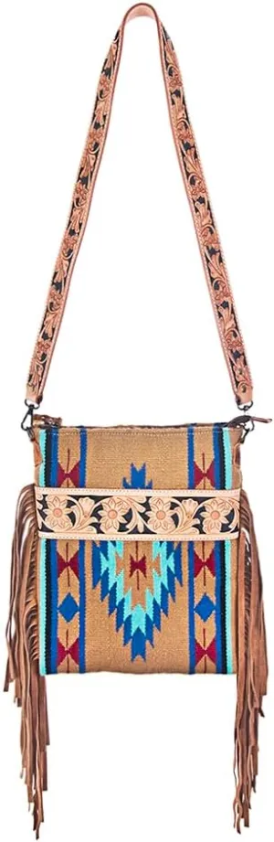 American Darling Cross Body Hand Tooled Saddle Blanket Genuine Leather Women Bag Western Handbag Purse
