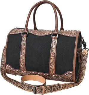 American Darling Duffel Hand Tooled Saddle Blanket Genuine Leather Women Bag Western Handbag Purse