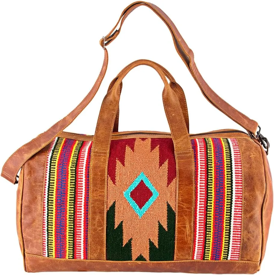 American Darling Duffel Saddle Blanket Genuine Leather Western Women Bag | Handbag | Leather Duffle Bag | Weekend Bag