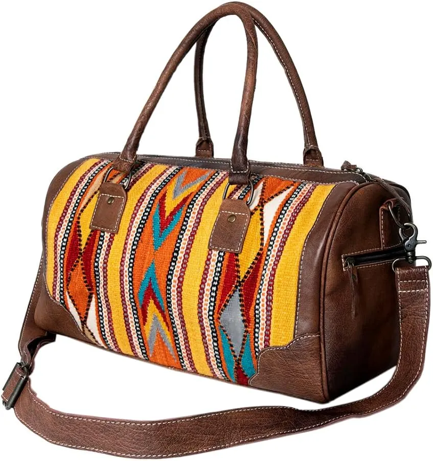 American Darling Duffel Saddle Blanket Genuine Leather Women Bag Western Handbag Purse